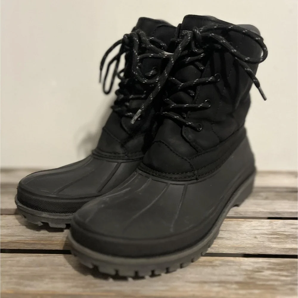 Sperry‎ Harbor Boot Boots Mens Size 5 Black Duck Winter Snow Waterproof